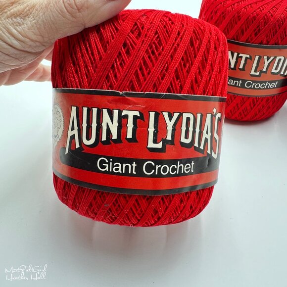 Vintage Aunt Lydias Giant Crochet Thread Red 100% Mercerized Cotton 350 Yards - Picture 2 of 6